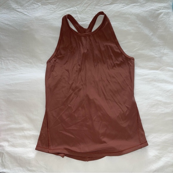 LULULEMON BACE PACE RIBBED BROWN RACERBACK TANK - Picture 3 of 4